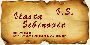 Vlasta Sibinović vizit kartica